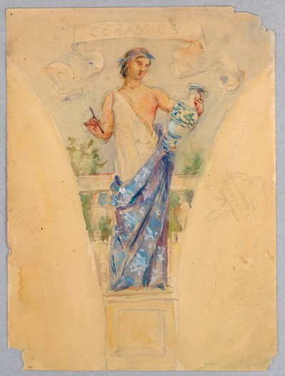 Personificazione della "Ceramica," studio per la cupola del Palazzo del Manifatturiero, Esposizione Colombiana Mondiale, Chicago, IL da Kenyon Cox