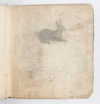 Pagina di taccuino: Schizzo di coniglio da Kenyon Cox