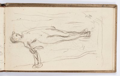 Pagina di taccuino: figura in piedi con bastone da Kenyon Cox