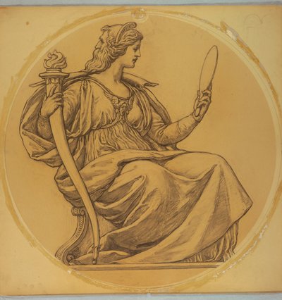Studio per "Prudenza," lunetta nel tribunale della contea di Hudson, Jersey City, NJ da Kenyon Cox