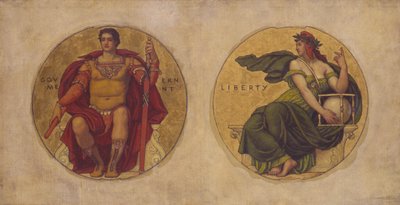 Studio per mosaico nel Campidoglio dello Stato del Wisconsin Governo e Libertà da Kenyon Cox