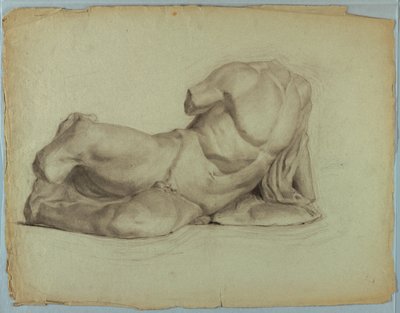 Studio di Scultura di Nudo Maschile Disteso da Kenyon Cox