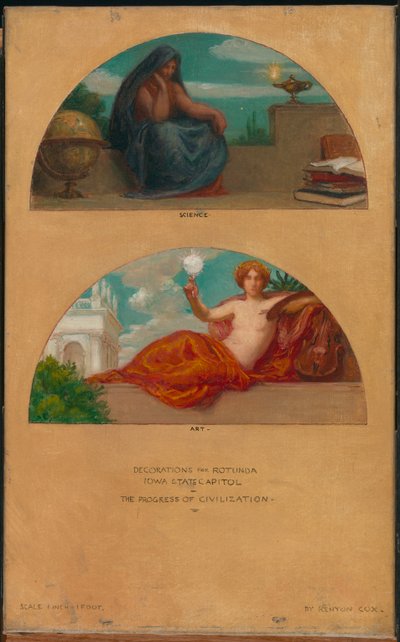 Il Progresso della Civiltà: Studio di un Murale su Scienza e Arte, Campidoglio dello Stato, Des Moines, Iowa, 1905-1 da Kenyon Cox