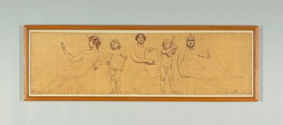 La legge statutaria, studio per il pannello destro di "Il regno della legge," fregio per la Corte d