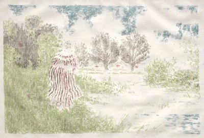 Paesaggi: Donna in abito a righe Paysage: Femme en robe à rayures, 1898 da Ker Xavier Roussel