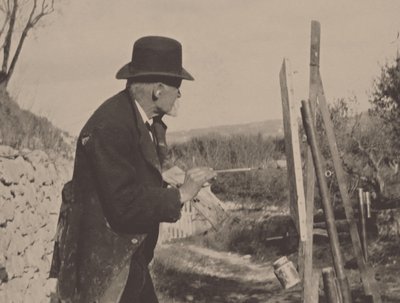 Paul Cézanne che dipinge a Les Lauves, 1906 da Ker Xavier Roussel