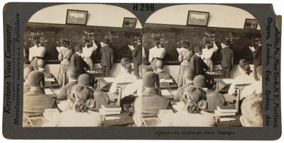 "Una classe di aritmetica, Tuskegee, Alabama", ca. 1900 (foto) da Keystone View Company