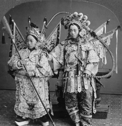 Sposa e sposo cinesi, Canton, Cina, fine XIX o inizio XX secolo da Keystone View Company