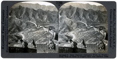 Grande Muraglia Cinese, vicino al Passo Hankow, Cina da Keystone View Company