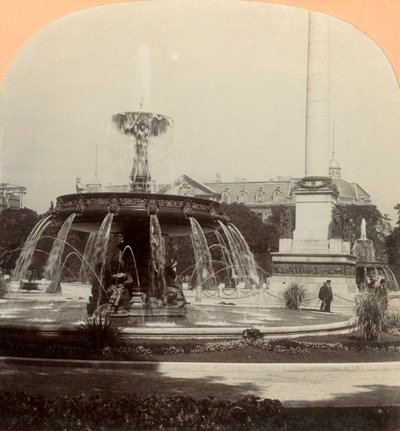 Piazza Reale, Fontana, Stoccarda, Germania, 1896 da Keystone View Company