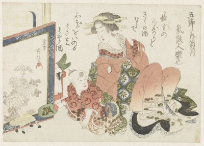 Festa dei crisantemi nel nono mese da Kikugawa Eishin