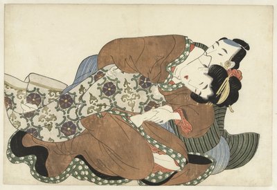 Coppia che si bacia da Kikugawa Eizan (attributed to)