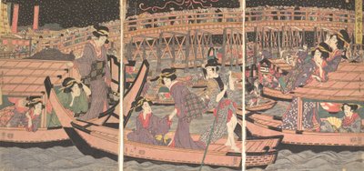 Rinfrescarsi a Ryogoku in Edo, inizio-metà XIX secolo da Kikugawa Eizan