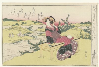 Il fiume Ide Tama nella provincia di Yamashiro (serie: Bellezze delle case di piacere paragonate ai sei fiumi Tama) da Kikugawa Eizan