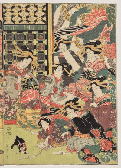 Un quadro della visione nei quartieri dei piaceri da Kikukawa Eizan