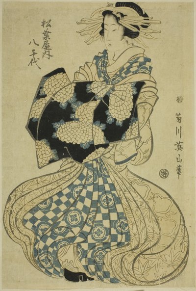 La cortigiana Yachiyo di Matsubaya, da una serie senza titolo di cortigiane in parata da Kikukawa Eizan
