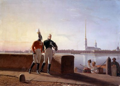 Lo Zar russo Alessandro I e suo fratello Costantino sul bordo della Neva da Kil