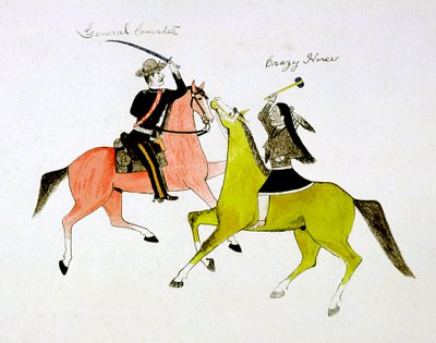 Conflitto tra il generale George Custer e Cavallo Pazzo, Sioux Dakota da Kills Two