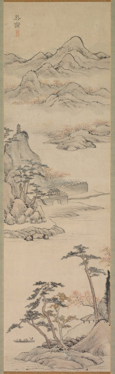 Paesaggio con barcaioli da Kimura Kenkadō