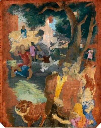 Scene di New York--Central Park (studio murale, stazione postale di Madison Square, New York) da Kindred McLeary
