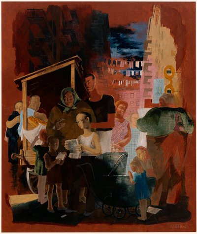 Scene di New York--Lower East Side (studio murale, stazione postale di Madison Square, New York City) da Kindred McLeary