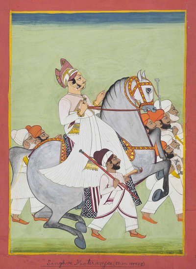 Ritratto equestre di Singhji Motiram Ji, 1802/58 da Kiritaji Bhak