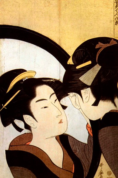 Una bellezza davanti allo specchio da Kitagawa Utamaro