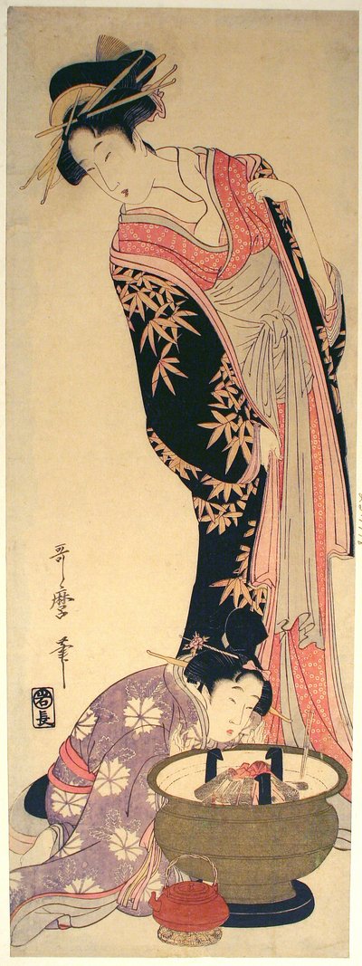 Una cortigiana e il suo attendente da Kitagawa Utamaro