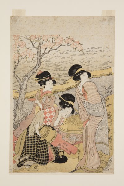 Festa del sake in riva al mare da Kitagawa Utamaro