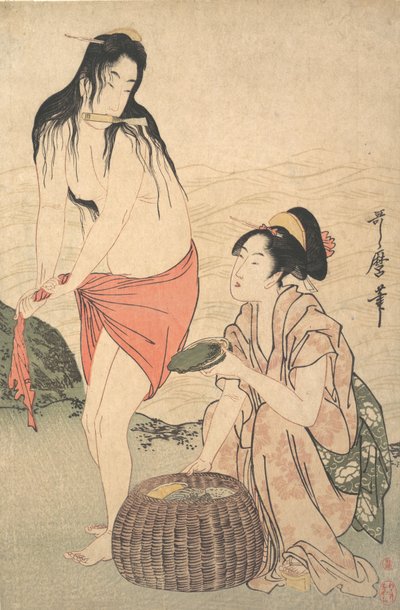 Pescatori di abaloni da Kitagawa Utamaro