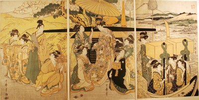 Allo sbarco del traghetto da Kitagawa Utamaro