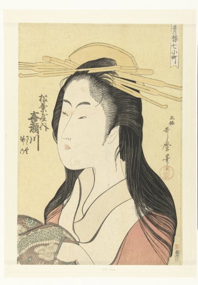 Ritratto della cortigiana Kisegawa della casa Matsubaya da Kitagawa Utamaro