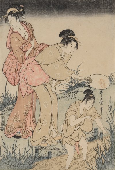 Catturare le lucciole sotto un salice da Kitagawa Utamaro