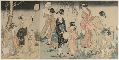 Catturare le lucciole da Kitagawa Utamaro