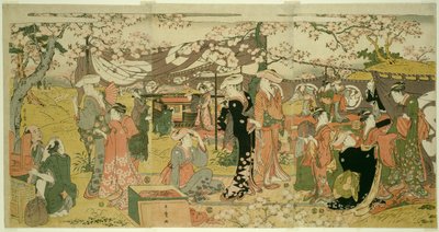 Banchetto dei fiori di ciliegio (Oka no utage) da Kitagawa Utamaro