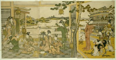 Bellezze cinesi a un banchetto da Kitagawa Utamaro