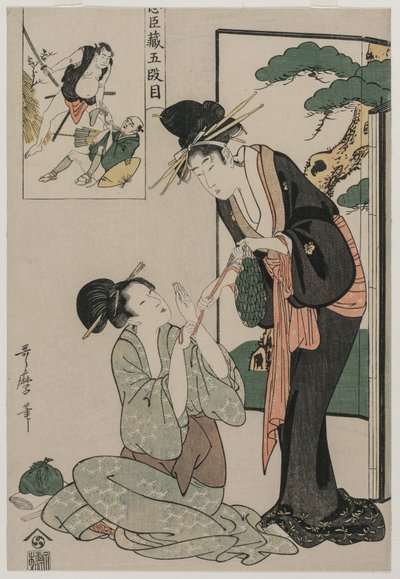Chushingura: Atto V di Il magazzino della lealtà, fine anni 1790 da Kitagawa Utamaro