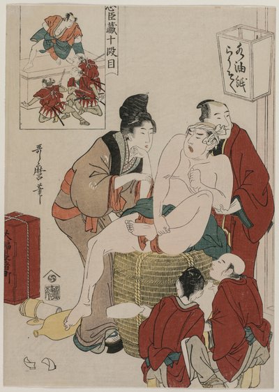 Chushingura: Atto X del Magazzino della Lealtà da Kitagawa Utamaro