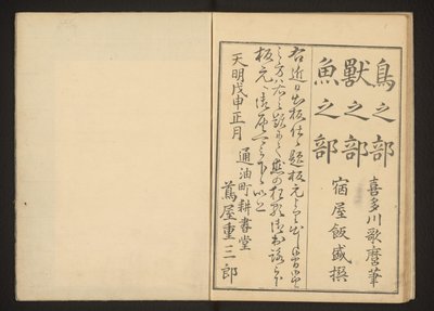 Colophon da Kitagawa Utamaro
