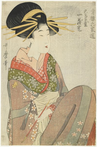 Cortigiana Hitomoto della casa Daimonjiya, 1801-1802 da Kitagawa Utamaro