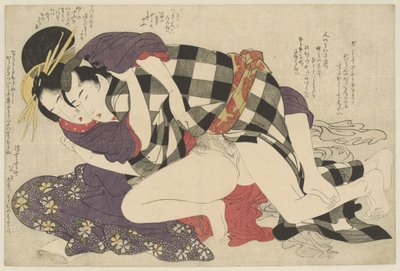 Cortigiana con un cliente (Negai no itoguchi) da Kitagawa Utamaro
