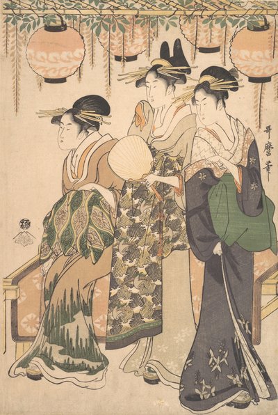 Cortigiane sotto un pergolato di glicine, ca. 1795 da Kitagawa Utamaro