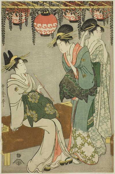 Cortigiane sotto il pergolato di glicine da Kitagawa Utamaro