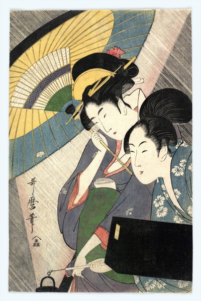 Due donne sotto un ombrello da Kitagawa Utamaro