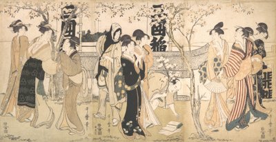 Esposizione di tesori al Santuario di Mimeguri, 1799 da Kitagawa Utamaro