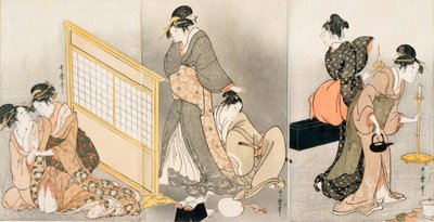Doppio cuscino. Trittico, ca 1794 da Kitagawa Utamaro