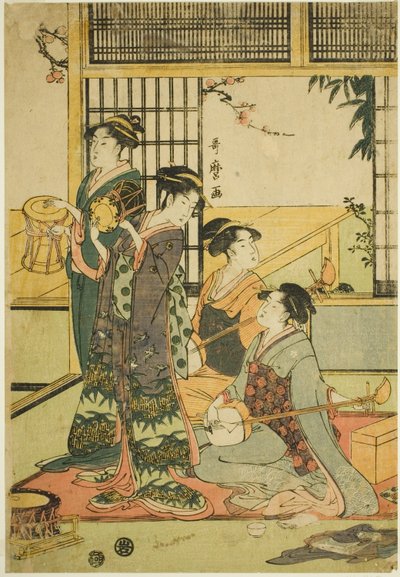 Tamburi e shamisen da Kitagawa Utamaro