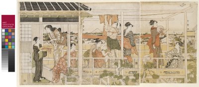 Stendendo i panni da Kitagawa Utamaro