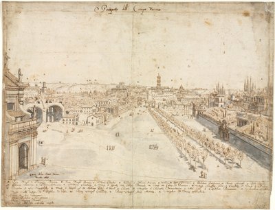 Diciotto vedute di Roma: Il Campo Vaccino (Il Foro Romano) da Kitagawa Utamaro