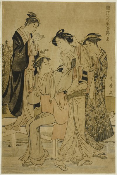 Piaceri eleganti: Il profumo dei fiori, destra (Furyu hana no ka asobi, jo) da Kitagawa Utamaro